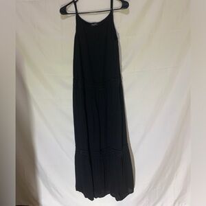 GINA long black spaghetti strap dress size 44